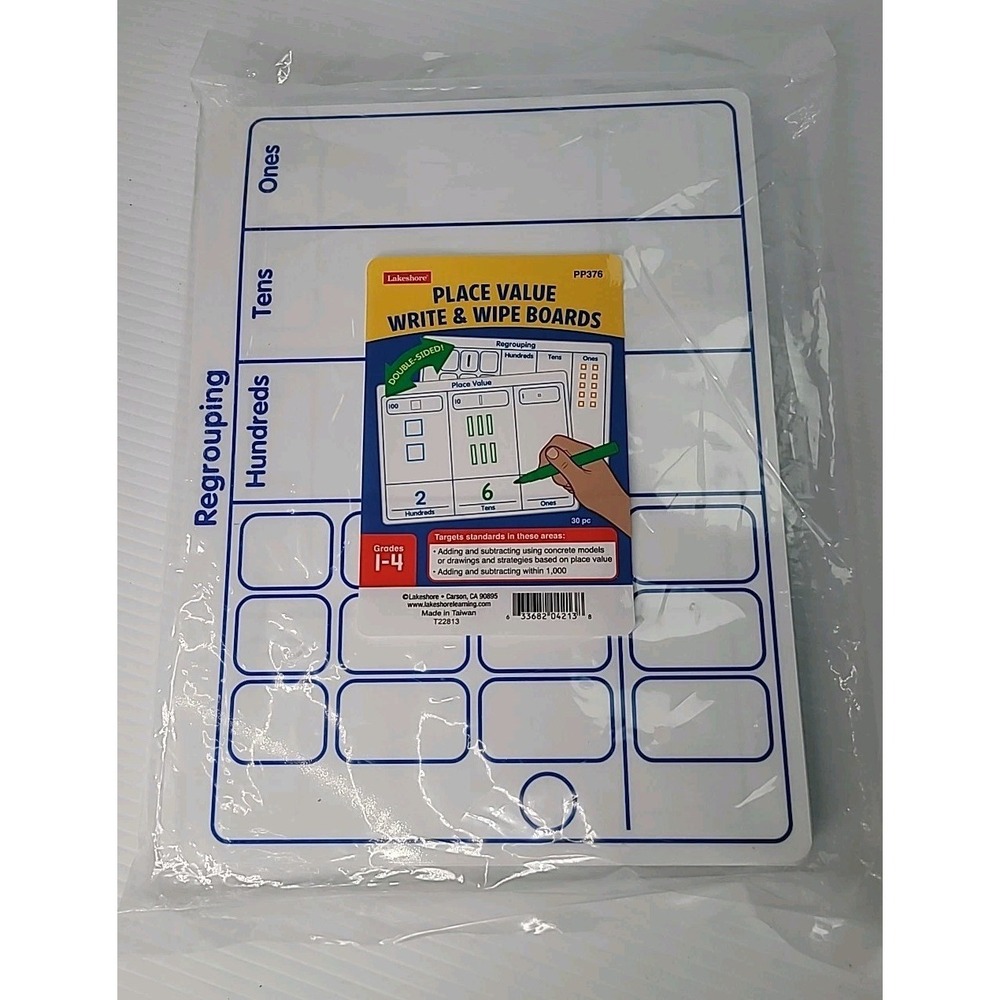 Lakeshore Learning PP376 Place Value Write & Wipe Boards Double Sided 30 pcs NEW